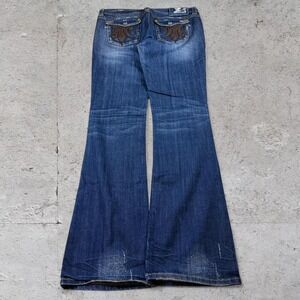 Mens vintage Dark wash, low rise, flared, bootcut Mec jeans size 31x36